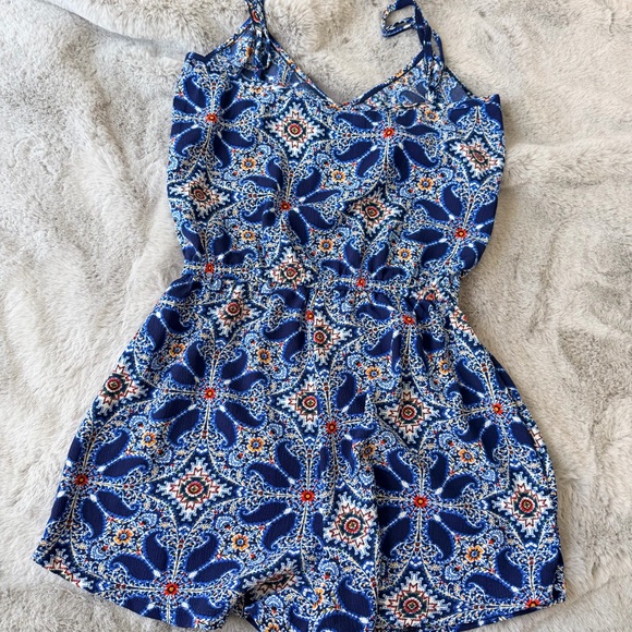 Show Me Your Mumu Blue Paisley Mandala Rosarita Romper XS - Picture 8 of 8